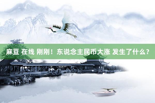 麻豆 在线 刚刚！东说念主民币大涨 发生了什么？