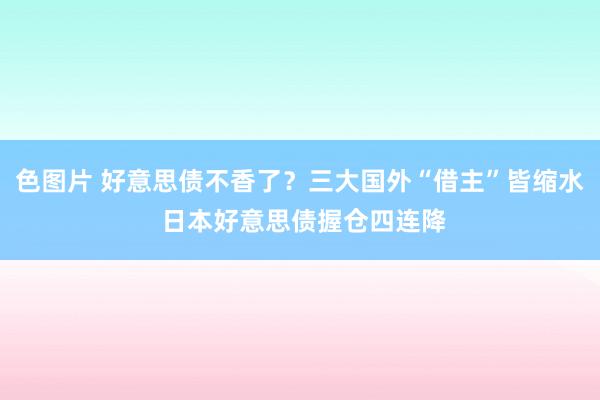 色图片 好意思债不香了？三大国外“借主”皆缩水 日本好意思债握仓四连降