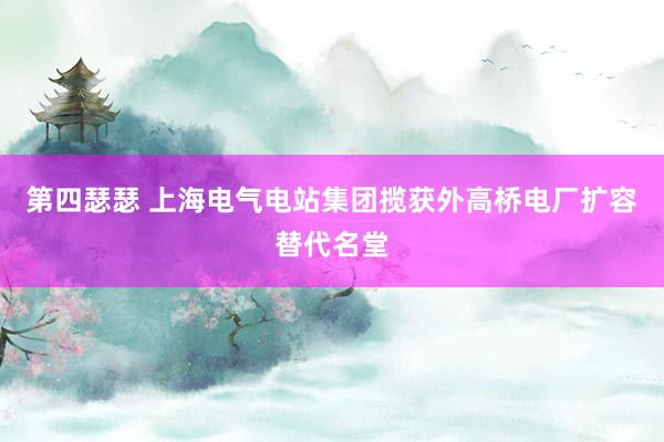 第四瑟瑟 上海电气电站集团揽获外高桥电厂扩容替代名堂